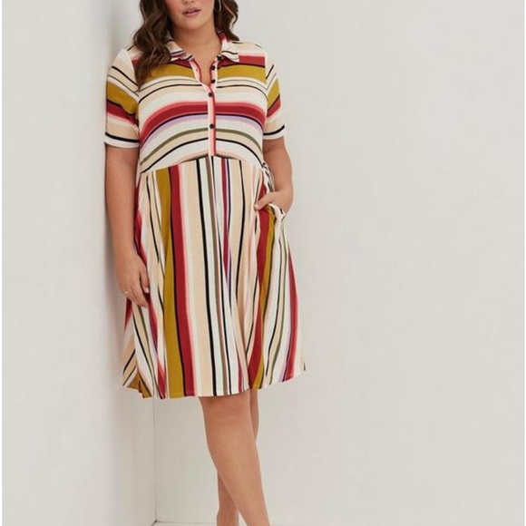 torrid Dresses & Skirts - TORRID ~ Super Soft Knits Contrasting Stripes Mini/Midi Length Dress w/ Pockets